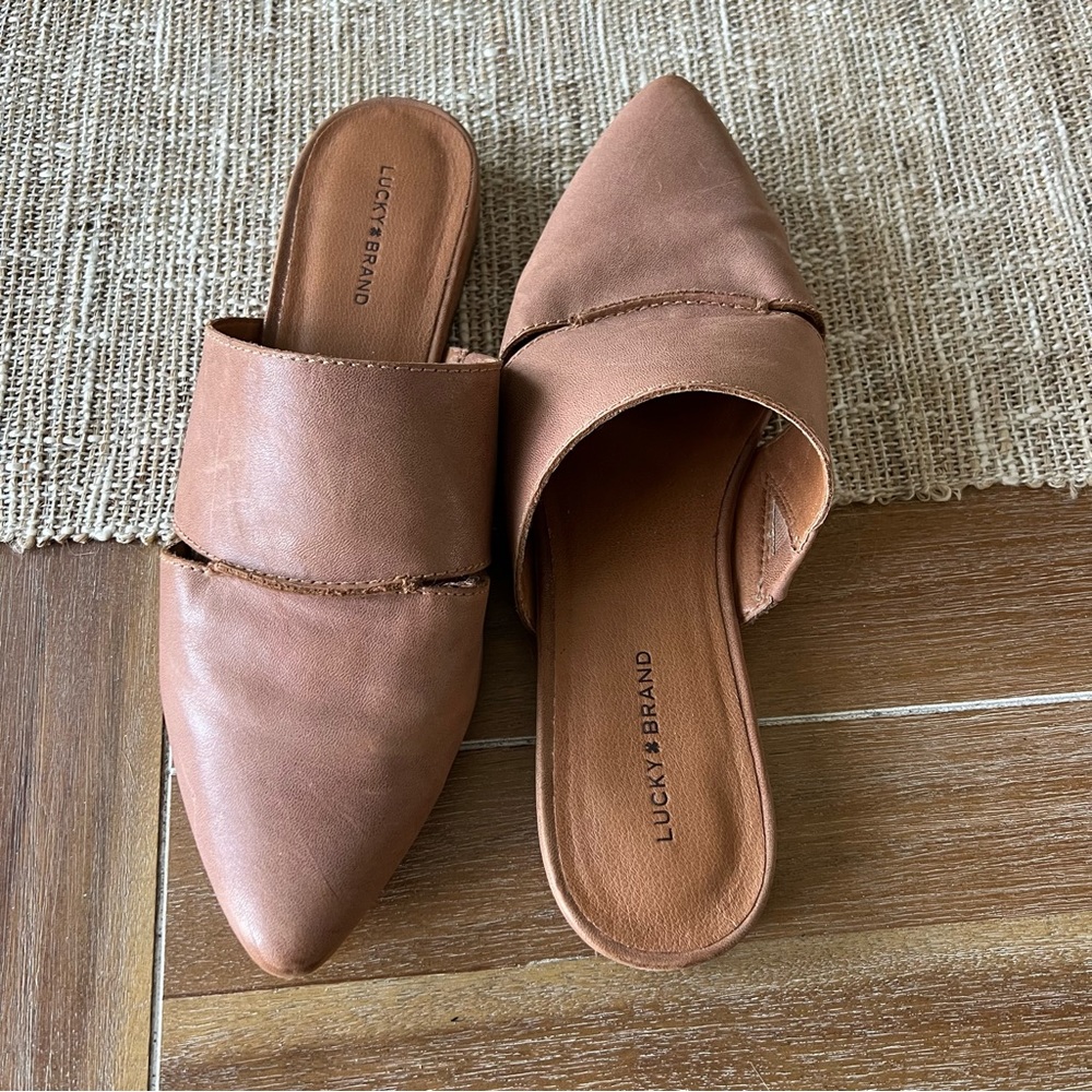 Lucky Brand Bestru Leather Slip On Mule size 11